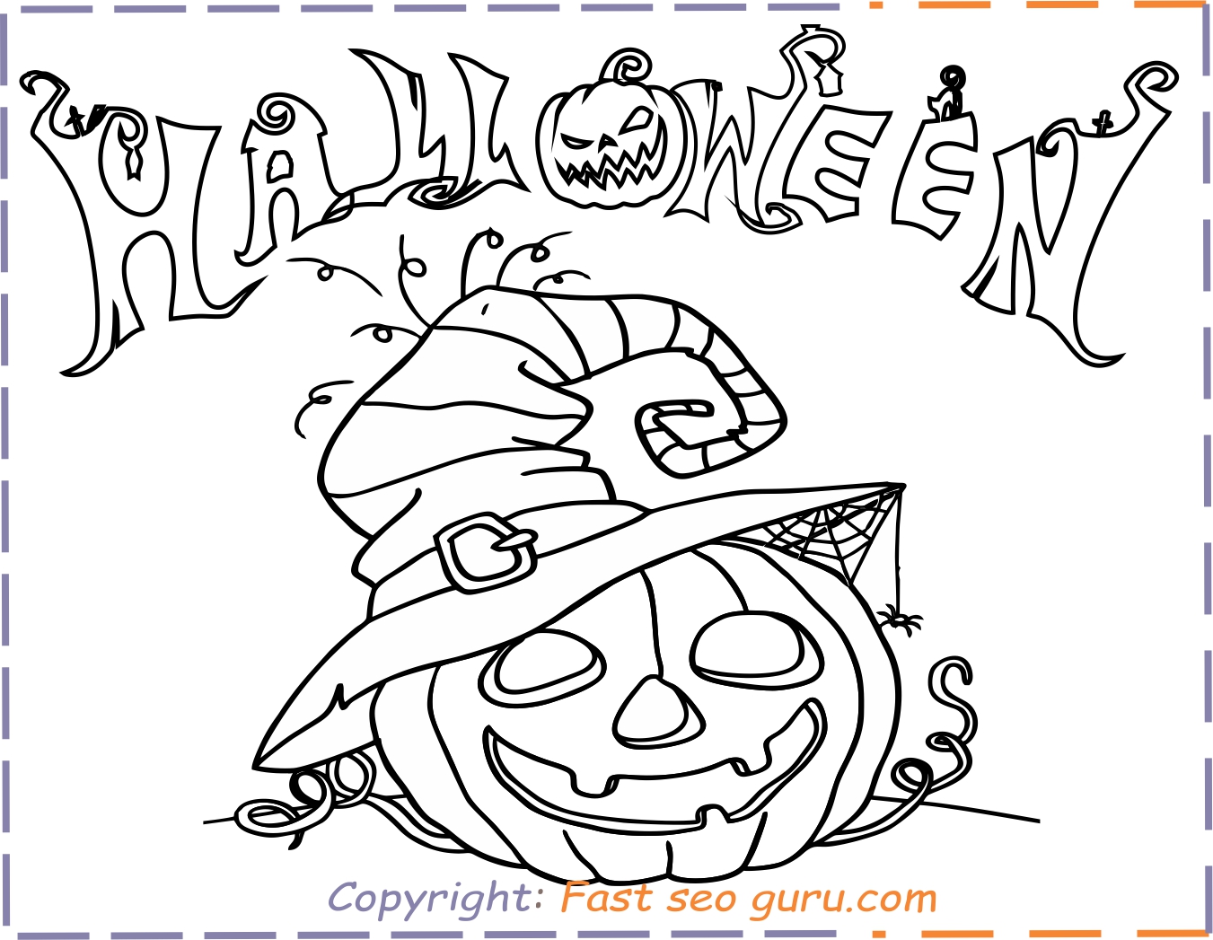 happy halloween pumpkins coloring pages